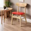 Sillas de comedor tapizadas de madera maciza multicolor, diseño moderno y minimalista, adecuadas para mesas de comedor en casa, cafeterías, restaurantes de comida rápida y uso comercial como sillas con respaldo.