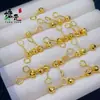 Aretes de Gancho Curvo con Cuentas de Arena Dorada Vietnamita y Brillo Esmerilado Estilo Coreano Simples y de Moda Fabricante de Aretes para Mujer Venta al por Mayor