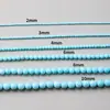 Cuentas Sueltas Turquesa Cuentas Redondas Azules de Alta Densidad Cuerda Trenzada para Pulseras DIY Accesorios de Cuentas