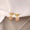 Brincos de pérolas com zircônia e agulha de prata, lindos e doces brincos de diamante com temperamento de menina, brincos frescos e doces