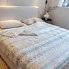 Estilo Nuevo de Primavera y Verano Colcha de Algodón Tejido de Verano, Colcha de Verano Refrigerante para Niños, Colcha Fina de Aire Acondicionado para Siesta en Guardería, Lavable a Máquina Individual/Doble