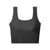 Laranja Interno Laranja Air Sling Feminino Confortável Seda de Gelo Alça Larga no Ombro Beleza Interior Costas Almofada de Peito Fixa Integrada Regata de Gola Quadrada para Mulheres