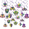 Decoração de Festa de Carnaval Coroa Máscara Pingente Espiral Tema Baile de Máscaras Suprimentos para Festa Inserção de Pingente