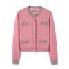 Roupa Versátil de Primavera para Mulheres: Conjunto Cardigan Tricotado Estilo Faculdade e Saia Plissada