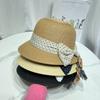 Sombrero de Paja con Lazo de Puntos Dulces Japoneses para Mujer, Verano, Elegante, Cara Descubierta, Sombrero de Cuenca Pequeña, Sombrero de Sol para Vacaciones en la Costa, Sombrero de Playa