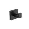 Conjunto de cinco peças rack de toalha de aço inoxidável kit de tubo quadrado preto anel de toalha porta-lenços gancho único pingente de banheiro