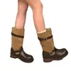 Solado Macio Moda Estilo Coreano Versátil Botas Western Cowboy Salto Bloco Femininas 2026 Nova Coleção Outono Emagrecedoras Cano Alto Botas de Cano Médio