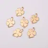 Materiales Hechos a Mano Trébol de Cuatro Hojas Acero Inoxidable Aretes Colgantes Pulsera Collar Conexión Doble de Colgantes Accesorios Superficie Lisa Trébol de Cuatro Hojas