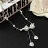 Collar con borlas y flores de cuentas de hada francesa para mujer, cadena de bambú para el cuello, gargantilla, cadena para clavícula, venta al por mayor