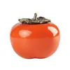 Tudo Ruyi Persimmon Bule de Chá de Cerâmica Artesanato de Cerâmica Ornamentos Domésticos Mini Portátil Pequeno Pote Selado