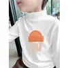Y2324 # Camiseta Base Masculina para Outono e Inverno, Roupa Térmica Infantil, Gola Semi-Alta, Veludo Alemão Espessado, Tendência para Meninos.