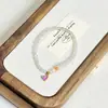Nuevo Pulsera de Piedra Natural con Cuentas Estilo Chino para Mujer Corazón de Piedra Lunar Gris Pulsera con Colgante de Acero de Titanio Pulsera de Perlas de Agua Dulce para Mujer