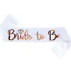 Banda para novia y dama de honor transfronteriza, banda de etiqueta para boda con relieve dorado para la futura novia, cinta para despedida de soltera