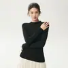 Genuino de calibre 18 con etiqueta~¡Lavable a máquina! Suéter Yangtze Yarn Extra Fino 100% Lana para Mujer de Cuello Medio Alto Ajustado Tejido Delgado