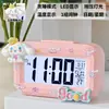 Melody Mini Luminoso Digital Pequeño Despertador Temporizador Estudiante Mesita de Noche Portátil Reloj Escritorio Inteligente Hora Digital