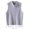 Chaleco de Punto Cachemir con Cuello Medio Alto para Mujer 2026 Otoño/Invierno Nuevo Diseño Simple Chaleco Suéter con Cremallera