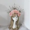 Bolsa de Materiais para Coroa Vintage Rococó DIY Show de Vestidos Adereços Exagerados Adereço de Cabeça Preto Bolsa de Acessórios Feita à Mão