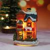 Decorações de Natal Resina Luminosa Micro Paisagem Casa Pequena Decoração de Natal Pequenos Enfeites Suprimentos para Presente
