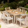 Mesa y Sillas Tejidas de Ratán para Exteriores Estilo Nórdico Mesa y Sillas para Comedor en Patio Exterior Mesa y Sillas para Zona de Ocio Sencilla en Villa Muebles de Jardín Transfronterizos