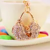 Lindo Bolso de Mano para Mujer de Aleación con Pedrería Bolso Corazón de Melocotón Llavero Accesorios para Bolsos de Mujer Llavero Colgante Regalo 288