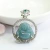 Colgante de Buda de Agua Azul de Jadeíta Grado A Natural Guan Yu Collar de Buda Maitreya de Jade Venta al por Mayor Dropshipping S4082701