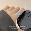 Anillo abierto de circonita de color con diseño de amor para mujer, novedad de primavera y verano 2024, anillo de dedo personalizado, anillo de diseño de nicho