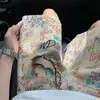 Pantalones Cortos de Punto Retro Graffiti Americano para Hombre, Diseño de Nicho de Verano, Pantalones de Playa Casuales Sueltos