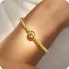 Pulseira de Bola de Futebol com Contas Redondas Douradas Transfronteiriça da Amazon Moda Nova Versátil Casual Estilo Esportivo Joia para Mulheres 2026