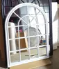 Decoración de Pared con Espejo Falso de Hierro Forjado Estilo Europeo Vintage para Entrada, Decoración Colgante de Pared Redonda Falsa Ventana para Sala de Estar