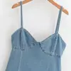 Roupas Femininas 2026 Verão Novo Estilo Moda Europeia e Americana Elegante Sexy Jeans Mini Vestido de Suspensório Curto Costas Abertas