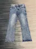 Jeans masculinos vintage com padrão de mármore, etiqueta vermelha europeia 517, corte cleanfit, estilo high street, levemente ousado