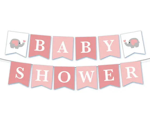 baby shower 女孩拉旗