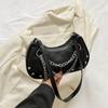 2024 Nova Moda Corrente de Rebite Texturizada Estilo Francês Simples Bolsa de Ombro Transversal para Axila Feminina Versátil