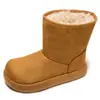 Botas de Nieve Gruesas Antideslizantes Cálidas para Mujer Nuevas Invierno 2026 Aumentadoras de Altura Con Forro de Terciopelo Espeso Botas de Algodón con Piel del Noreste