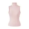 Camisole Feminina de Gola Alta em Tencel Slim-Fit Sem Mangas Estilo Menina Picante Americana, Top Sexy Justo Elástico Estilo Puro Desejo de Verão