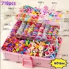 Conjunto de 718/240 Peças de Acessórios de Cabelo para Meninas e Crianças, Conjunto Misto Multicolorido de Elásticos de Cabelo Infantis, Presilhas de Laço e Conjunto de Enfeites de Cabelo