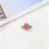 Accesorios de Ropa Pequeñas Flores Estilo Coreano, Flores Decorativas Hechas a Mano para Textiles del Hogar DIY, Rosa Individual de Poliéster con Hojas, Al por Mayor en Stock
