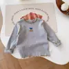 Camiseta Base Cereja para Meninas Outono 2025 Novo Estilo Coreano Moda Camada Interna Top Camiseta para Meninas