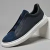 Zapatos Casuales para Hombre Estilo Retro Patchwork Simple Combinación de Colores Zapatos Deportivos Ligeros Cómodos Sensación en el Pie Parte Superior de Cuero Zapatos para Hombre