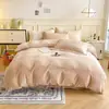 Otoño e Invierno Lujo Accesible Gama Alta Leche Terciopelo Cama Juego de Cuatro Piezas Engrosado Doble Cara Coral Terciopelo Franela Funda de Edredón Sábanas
