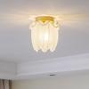 Luminária de Cabeceira Pequena Lustre Retro Francês Luxo Leve Quarto Principal Simples Moderno Luminária de Entrada Linha Única Pendente Lâmpada de Pérola e Pena