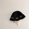 Sombrero de Paja Transpirable de Verano para Niños Sombrero de Pescador con Lazo para Niñas Protección Solar Playa Sombrero de Paja Lolita para Niños