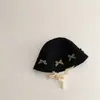 Sombrero de Paja de Verano con Protección Solar Estilo Coreano para Niñas, Elegante Sombrero de Pescador con Lazo, Sombrero de Playa Transpirable con Protección Solar para Niñas