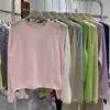 Loja Oficial Shanghai Dan Nong/Suéter de Tricô Japonês Sem Costura de Alta Qualidade para Mulheres 2026 Novo Modelo Cor Sólida Respirável Mangas Raglan