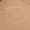 Pulseira Estrela de Prata Esterlina 925 Temperamento Suave Estilo Coreano Luxo Leve Nicho Design Oco Versátil Exquisito para Mulheres