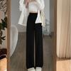 Sudeste Asiático Pantalones Explosivos de Aire Acondicionado Pantalones de Pierna Ancha Grises Verano para Mujer Delgados de Cintura Alta Holgados Sueltos Rectos Casuales