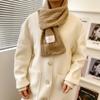 Bufanda de Lana Tejida Estilo Coreano Simple Otoño e Invierno Nuevo Estilo Coreano Color Caramelo Estudiante Invierno Bufanda Gruesa para Mujer