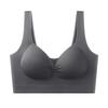 Ropa interior hermosa sin costuras con rosca en la espalda para personas de mediana edad y mayores, sujetador deportivo tipo chaleco con copa fija, tirantes anchos, cruzado, para tallas grandes de mujer