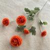 5 cabeças flocado pequena beleza crisântemo de mil camadas decoração de casamento arranjo de flores fileira de chão flor sala de estar exposição Hot Wheels flor artificial atacado