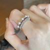 Anillo de circón simple de amor suave de alta calidad con diseño de nicho, exquisito anillo de dedo personalizado de moda de celebridades de Internet coreanas